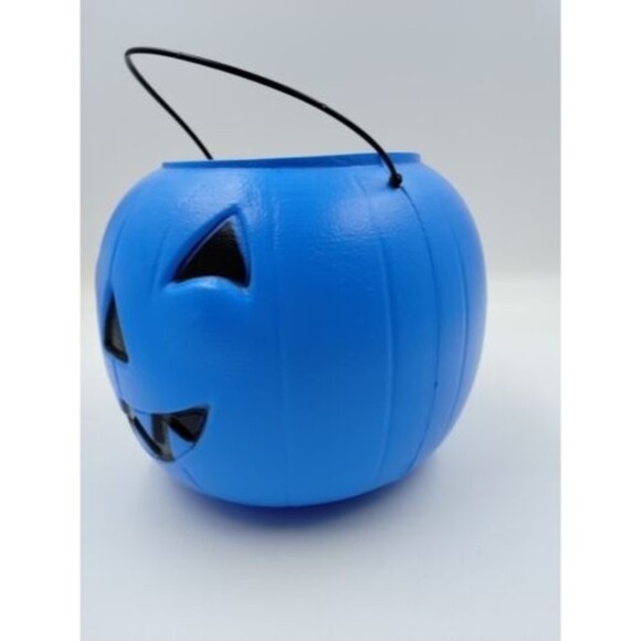 General Foam Plastics Blue Pumpkin Pail Bucket Blowmold USA Halloween VI… - Picture 6 of 10